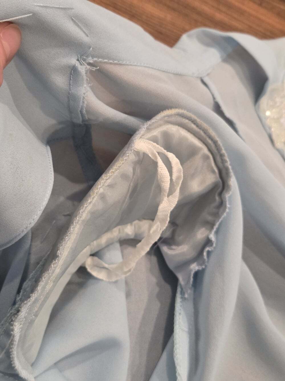 Glatter & Sims Vintage Sheer Blue Duster Jacket Sequin Pearl Beaded Size 20 - Picture 7 of 10